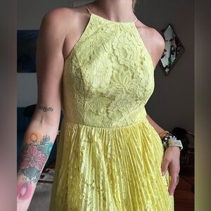 NWT Yellow Lace ASOS Dress size US8 wedding party spring floral coquette